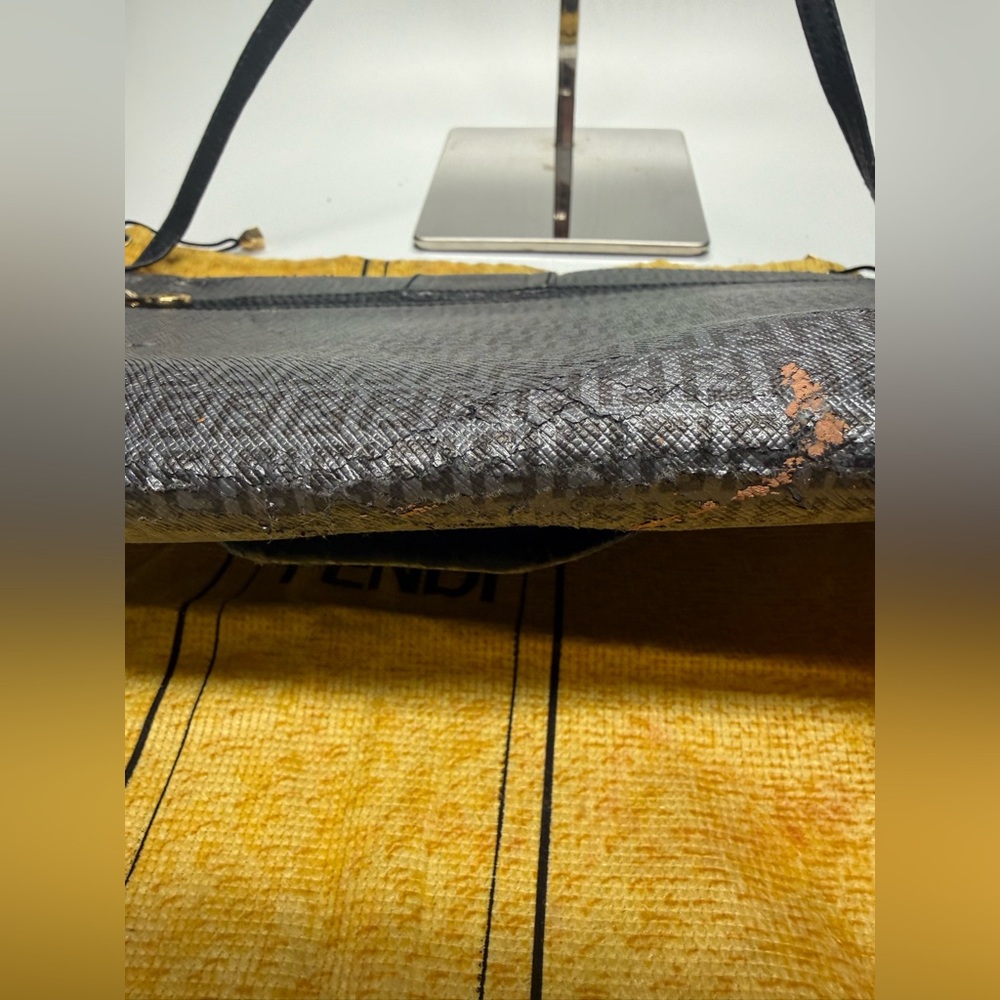 Fendi Vintage Zucca Crossbody Bag Black FF Logo Shoulder Bag Italy READ - Picture 8 of 16